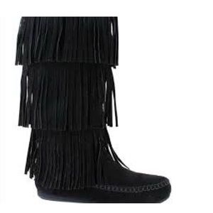 Black Fringe Boots